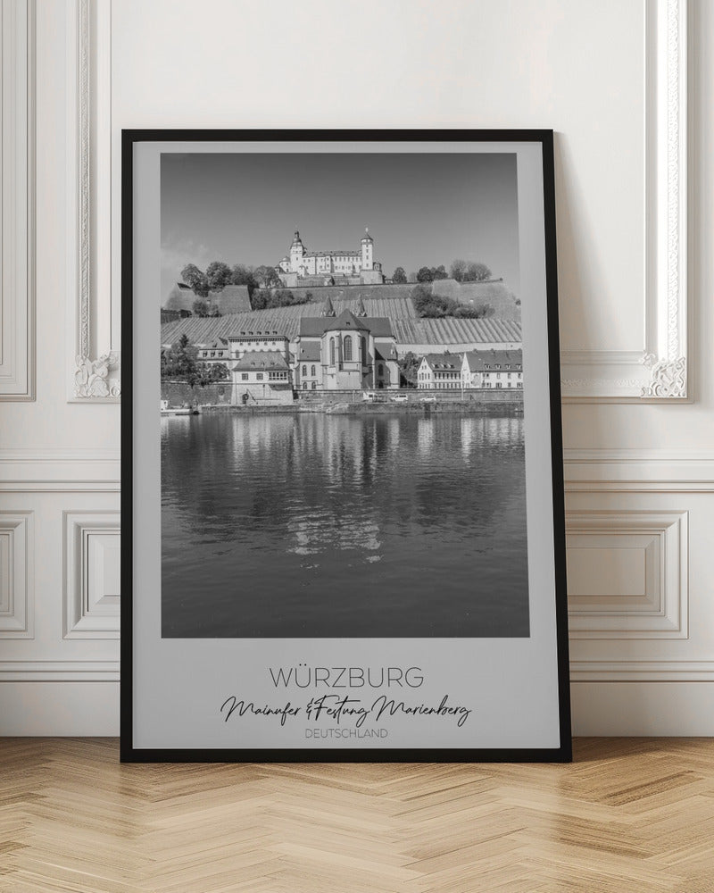 In focus: WUERZBURG Main Riverside and Fortress Marienberg Poster