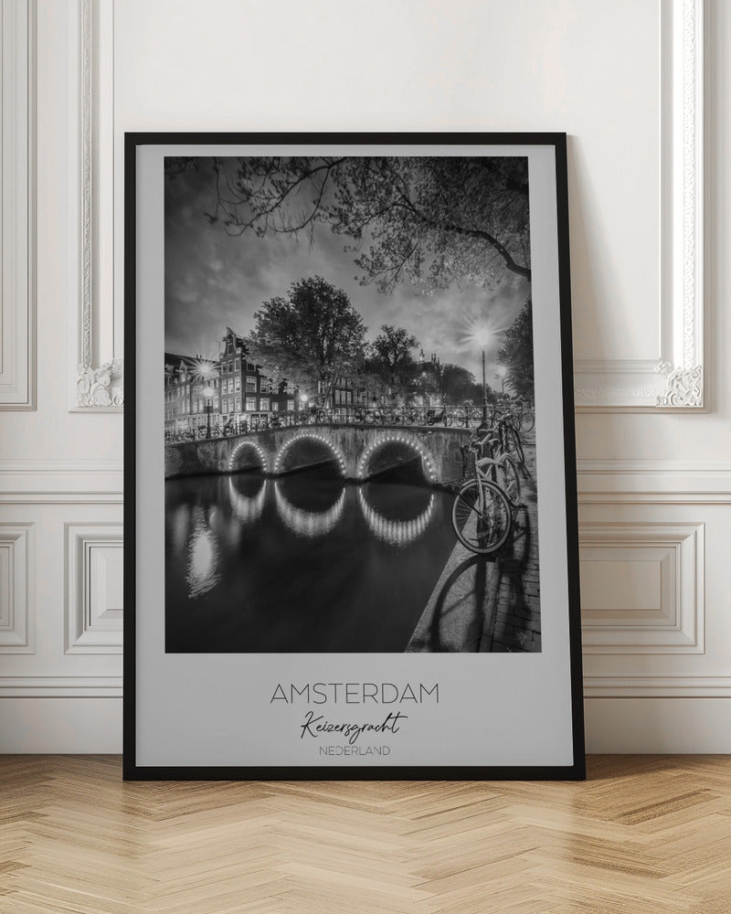 In focus: AMSTERDAM Idyllic nightscape from Keizersgracht Poster