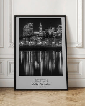 In focus: BOSTON Evening Skyline of North End Poster