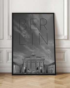 BERLIN Brandenburg Gate | Text &amp; Skyline Poster