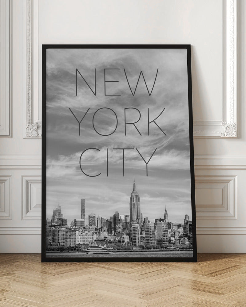 NYC Midtown Manhattan | Text &amp; Skyline Poster