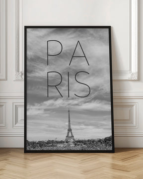 PARIS Eiffel Tower | Text &amp; Skyline Poster