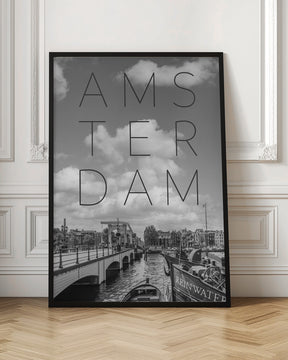 AMSTERDAM Magere Brug | Text &amp; Skyline Poster