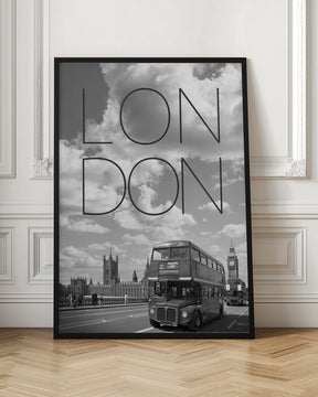 Busses in London | Text &amp; Skyline Poster