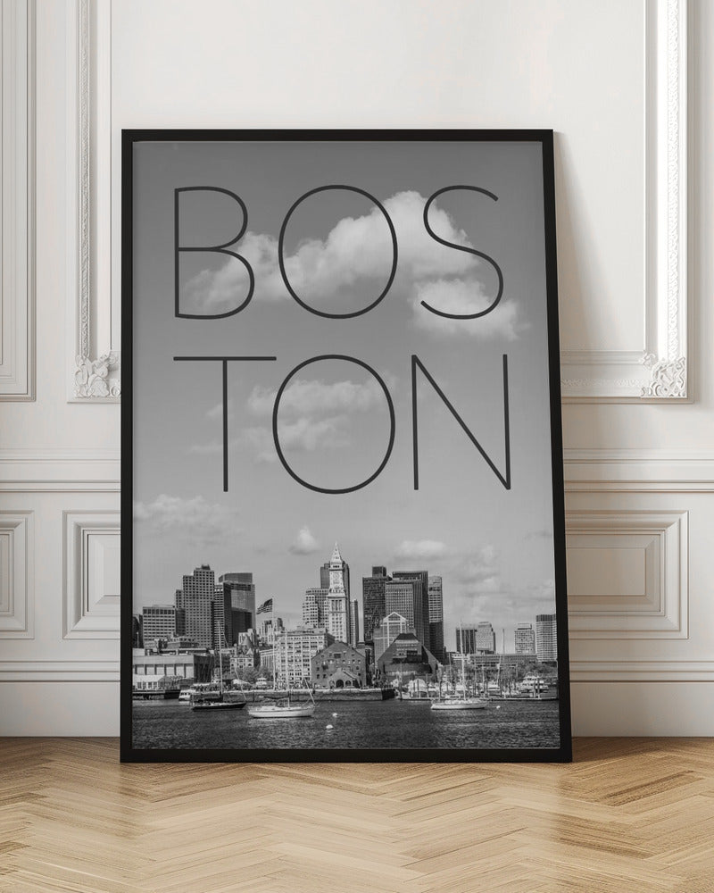 BOSTON Skyline North End &amp; Financial District | Text &amp; Skyline Poster