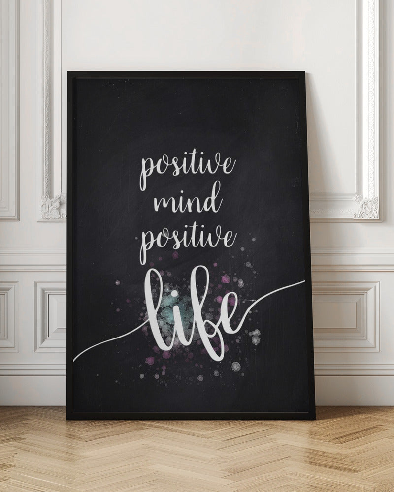 Text Art POSITIVE MIND POSITIVE LIFE Poster