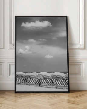 MIAMI BEACH Monochrome beach scene Poster