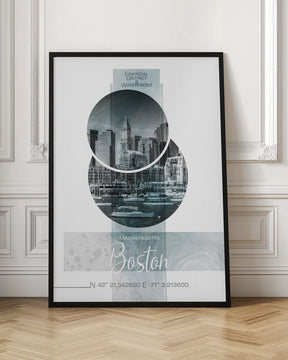 Poster Art BOSTON Waterfront | turquoise marble Poster