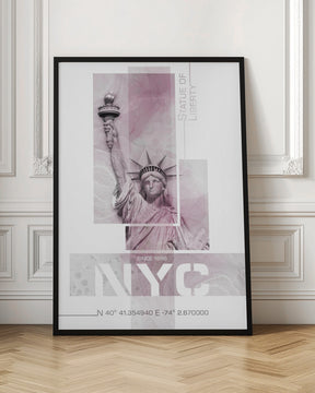 Poster Art NYC Statue of Liberty | pink marble Poster