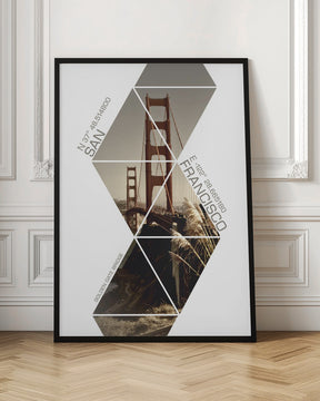 Coordinates SAN FRANCISCO Golden Gate Bridge Poster