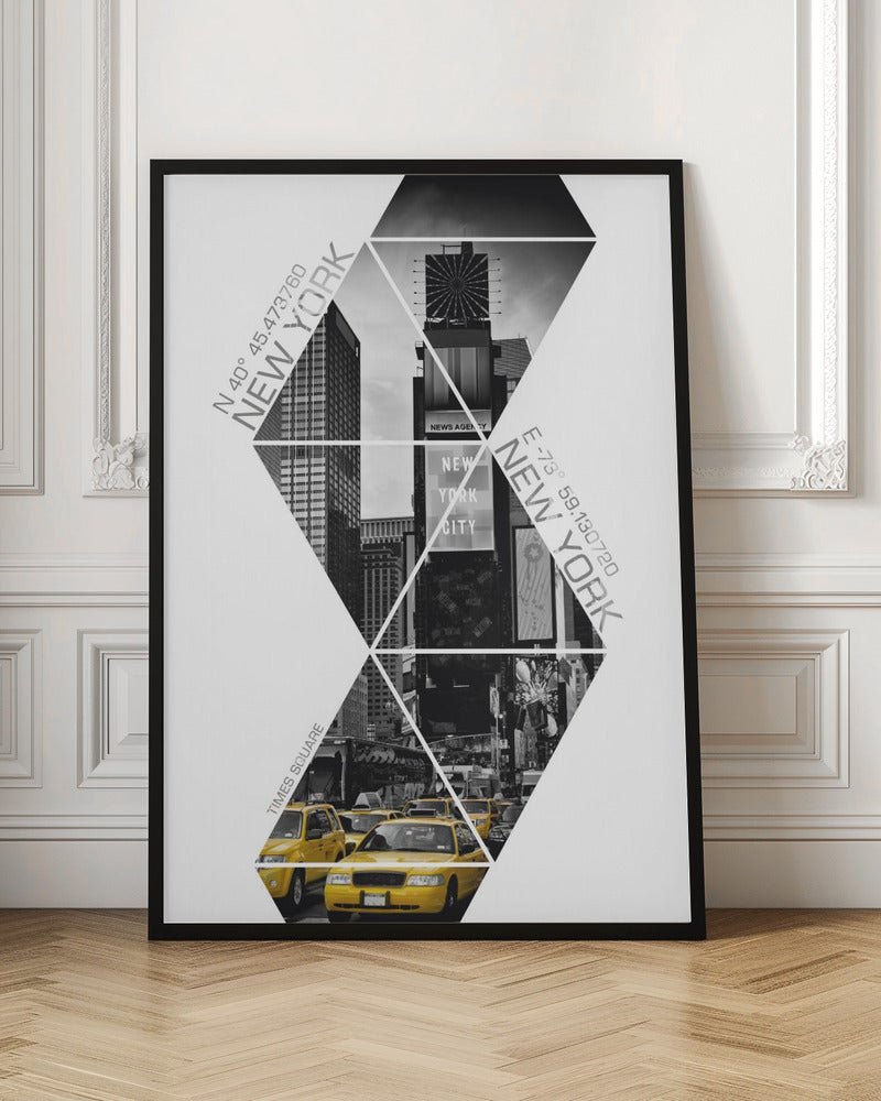 Coordinates NEW YORK CITY Times Square | colorkey Poster