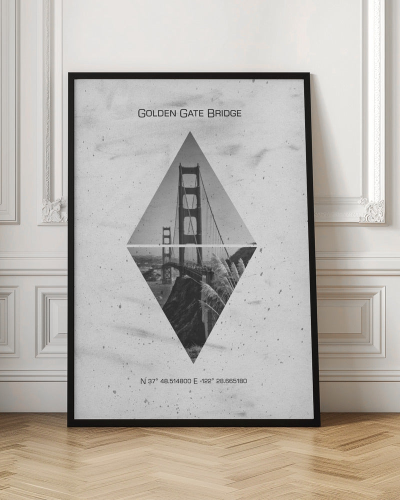 Coordinates SAN FRANCISCO Golden Gate Bridge Poster