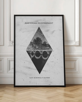 Coordinates AMSTERDAM Keizersgracht Poster