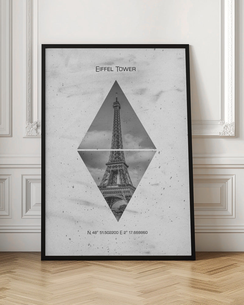 Coordinates PARIS Eiffel Tower Poster