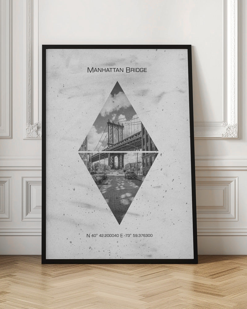 Coordinates NEW YORK CITY Manhattan Bridge Poster