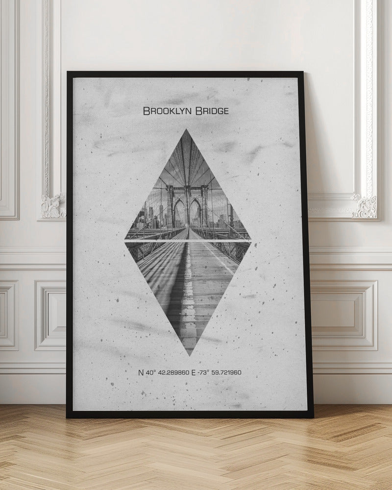 Coordinates NEW YORK CITY Brooklyn Bridge Poster