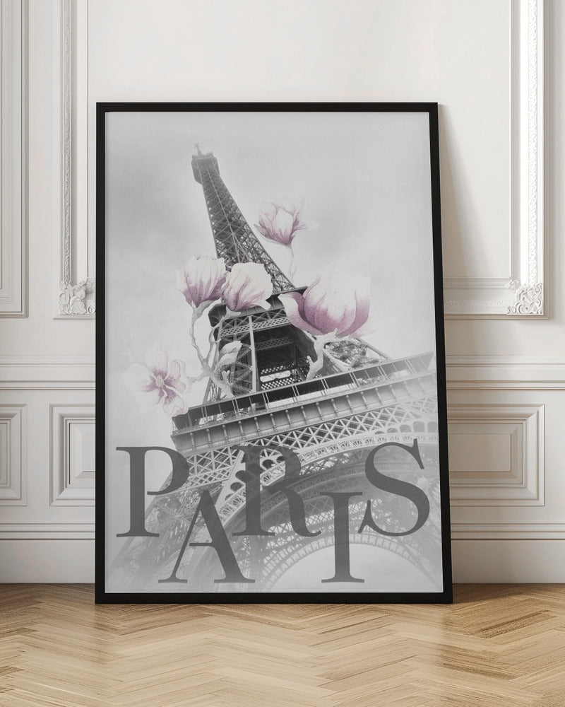 PARIS Magnolia Eiffel Tower Poster