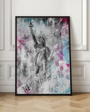 POP ART Statue of Liberty - Splashes Poster