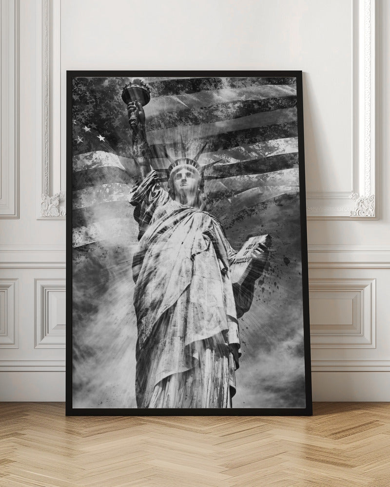 Modern Art STATUE OF LIBERTY | monochrome Poster