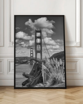 SAN FRANCISCO Golden Gate Bridge - monochrome Poster