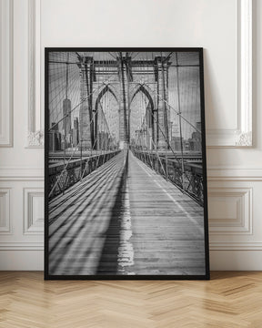 NEW YORK CITY Brooklyn Bridge - upright slim panorama Poster