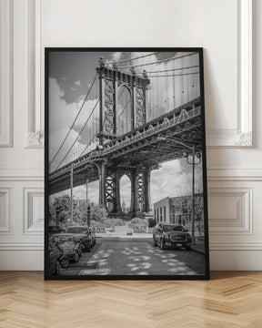 NEW YORK CITY Manhattan Bridge - upright slim panorama Poster