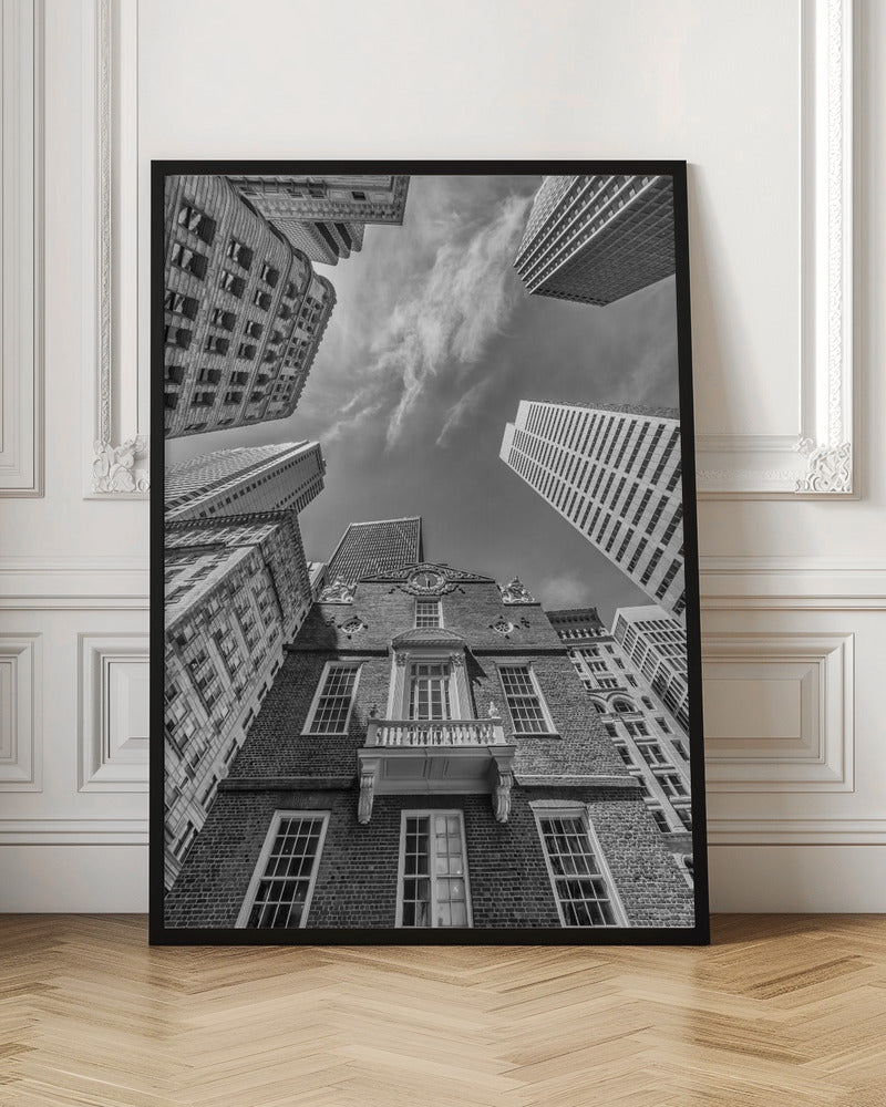 BOSTON Monochrome Old State House Poster