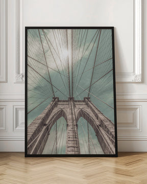 NEW YORK CITY Brooklyn Bridge in Detail | urban vintage style Poster