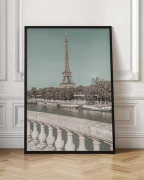 PARIS Eiffel Tower &amp; River Seine | urban vintage style Poster