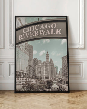 CHICAGO Riverwalk | urban vintage style Poster