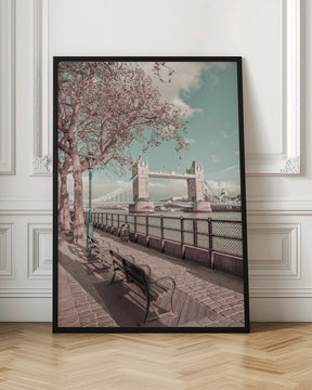 LONDON Thames Riverside &amp; Tower Bridge | urban vintage style Poster