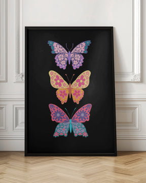 Colorful floral butterflies III Poster