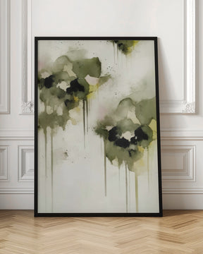 Green pansies Poster