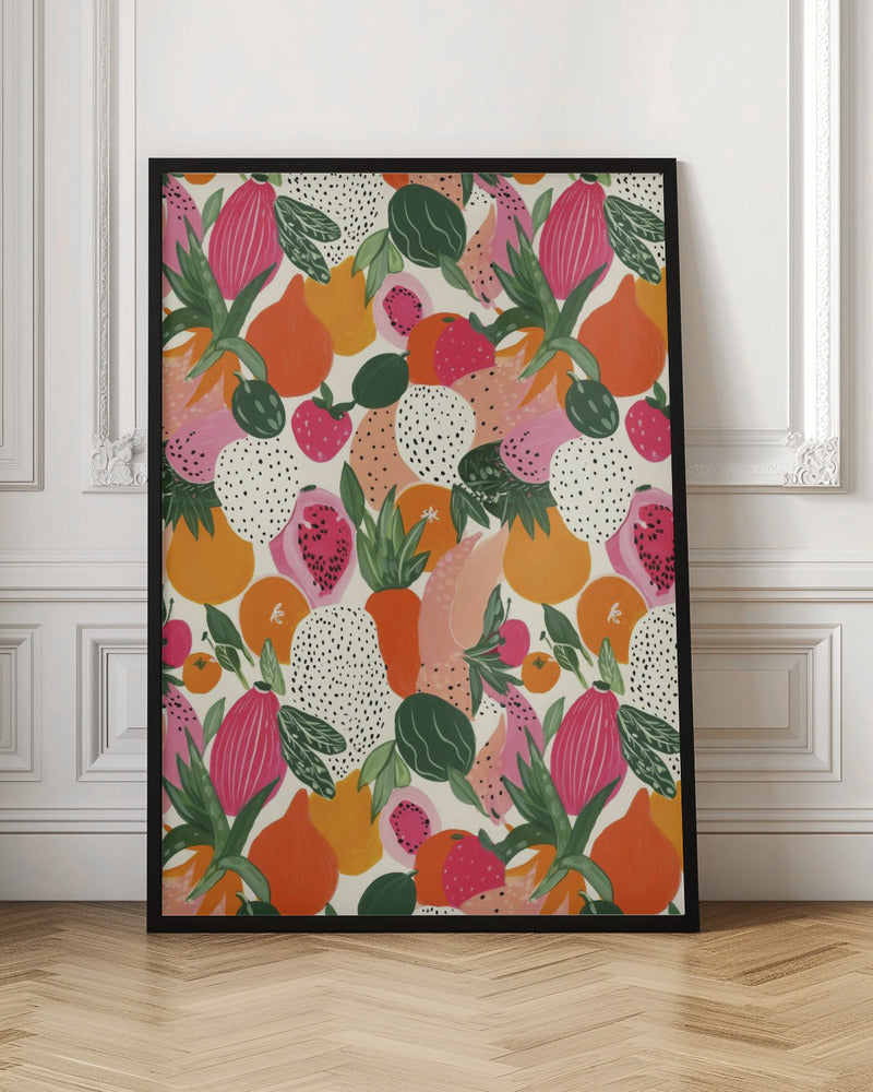 Fresh fruits pattern Poster