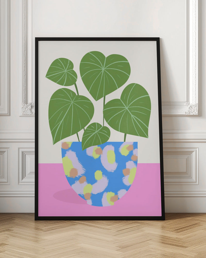 Plant in Patterned Pot Poster