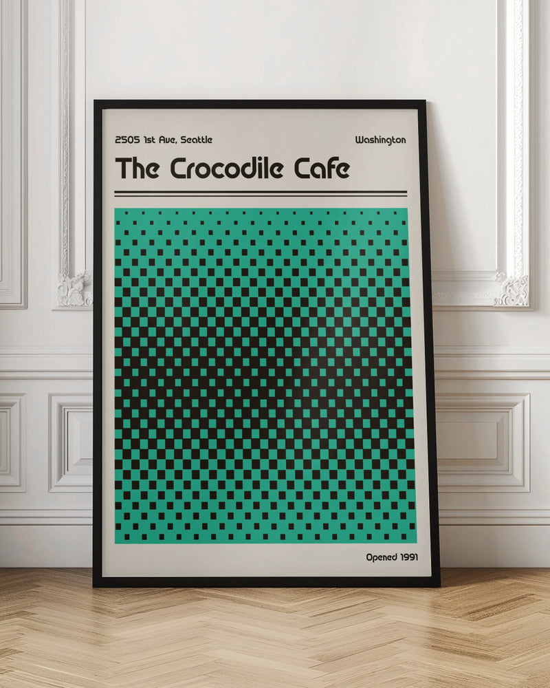 Crocodile Cafe Retro Poster Poster