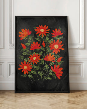 Ladybug flowers red Poster