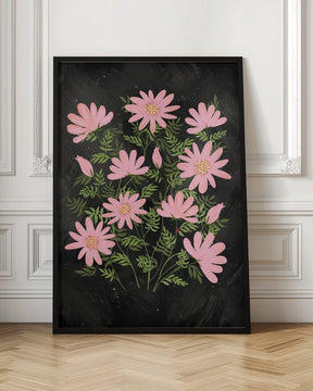 Ladybug flowers pink Poster