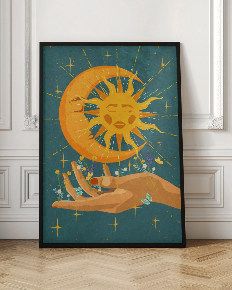 Sun and moon in my hand Poster