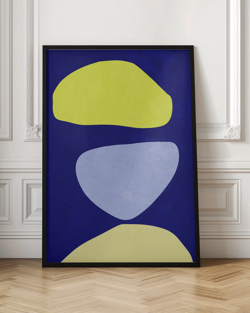 Abstract Forms Blue and yellow Poster