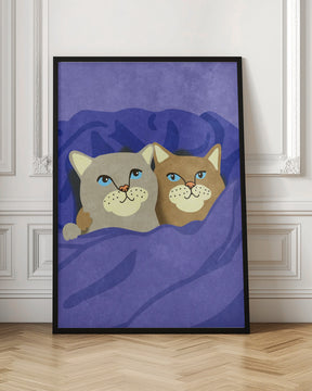 Cats in Bed Poster