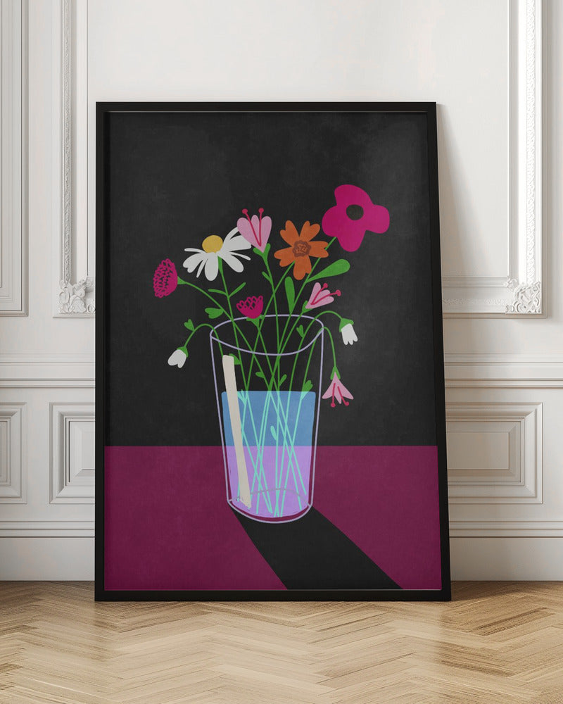 Flowers glow in the dark Poster