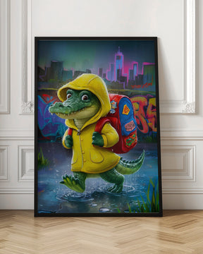 Baby Crocodile Going To School Poster