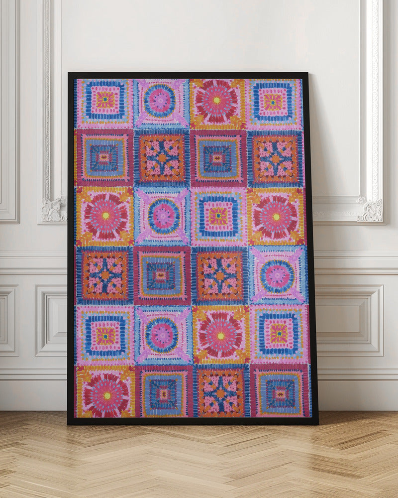 Granny squares blanket Poster