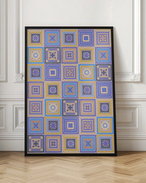 Colorful digital grandma squares IV Poster