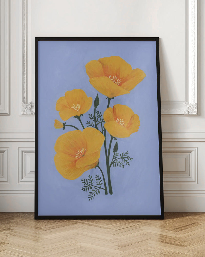 Bouquet of orange California poppies Poster