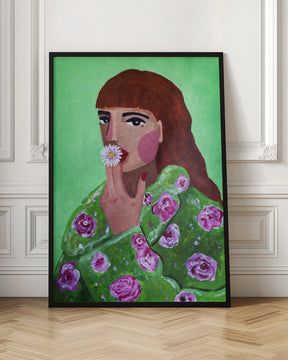 Woman Smoking a Flower Poster