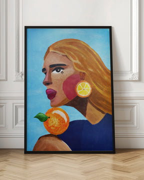 Woman With Orange Poster