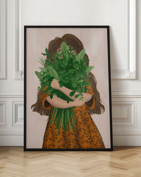 Girl with posy Poster