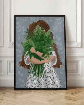 Girl with posy Poster